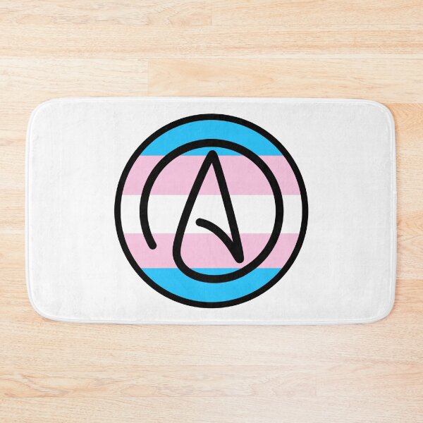 Item preview, Transgender flag with atheist symbol  designed and sold by Rachel the Artist .