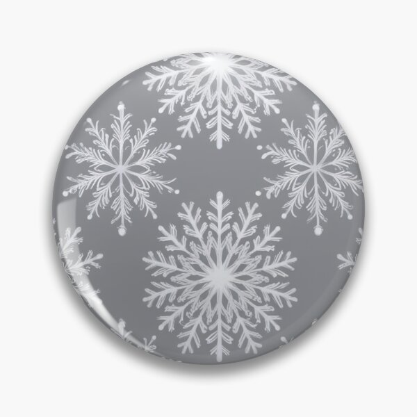 Artikelvorschau, Weißes Schneeflockenmuster auf silbergrauem Hintergrund entworfen und verkauft von burbankdesigns.