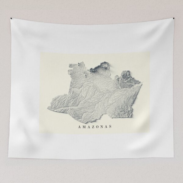 Item preview, Amazonas, Brazil, Shaded Relief Map 3D digitally-rendered designed and sold by ThinkAboutMaps.