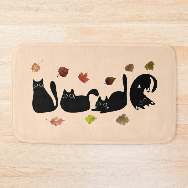Item preview, Sally Black Cats Playing With Falling Leaves - Autumn Cats lovers  designed and sold by Wiss2Arts.