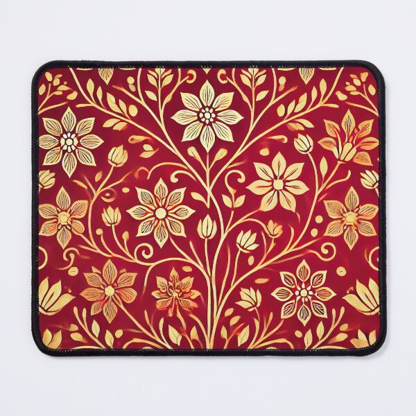 Item preview, Klimt Gold and Red Floral designed and sold by maniacfitness.
