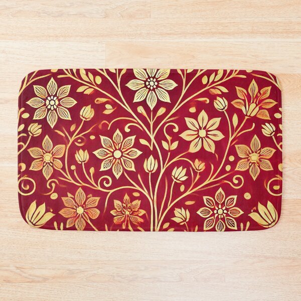 Item preview, Klimt Gold and Red Floral designed and sold by maniacfitness.