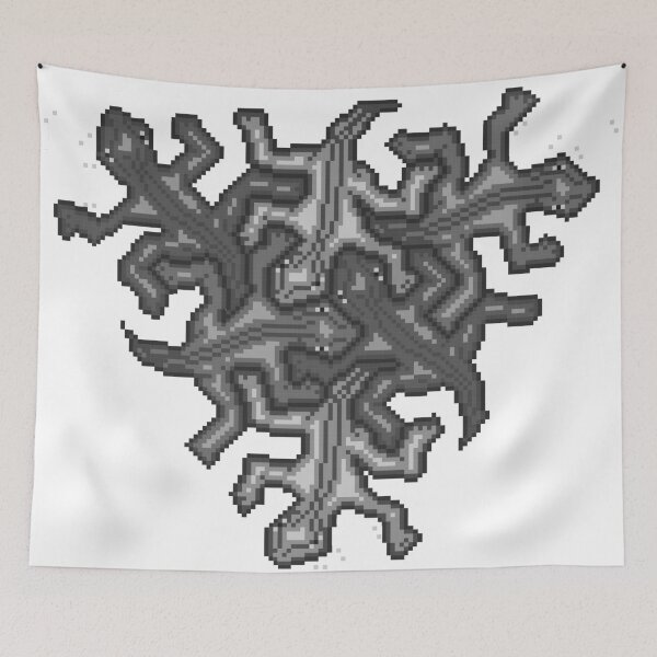 Item preview, Copy of pixel art Escher lizard pattern BW designed and sold by Doug0276.