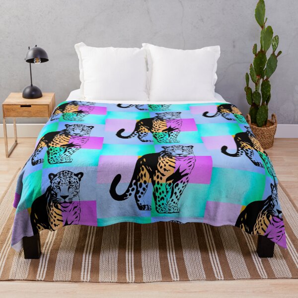 Item preview, Vibrant Jaguar Silhouette on Colorful Gradient Pop Art Panels designed and sold by Fredster1966.