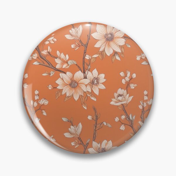 Item preview, Light Orange Flowers Willows On Construction Orange Background designed and sold by burbankdesigns.