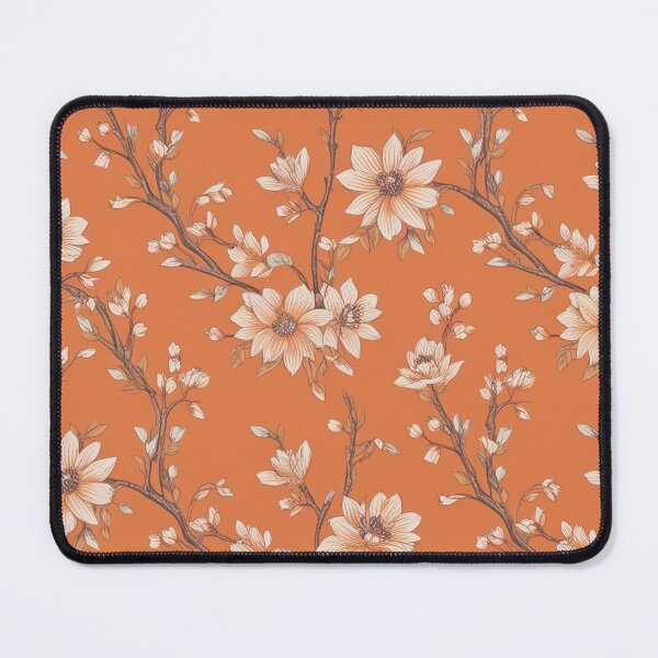 Item preview, Light Orange Flowers Willows On Construction Orange Background designed and sold by burbankdesigns.