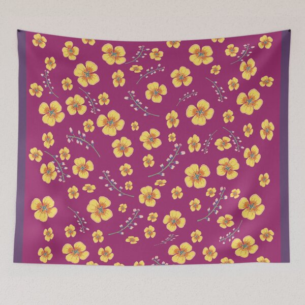 Item preview, Moving flowers pattern on fuchsia background designed and sold by Liliana  Donato.