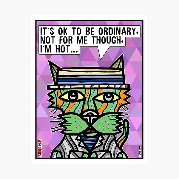 "It's OK to be ordinary, not for me though, I'm hot..." Photographic Print