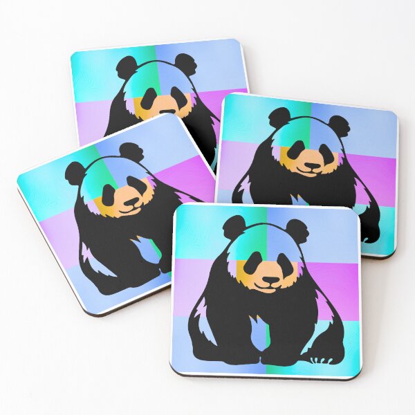 Item preview, Vibrant Panda Silhouette on Colorful Pop Art Panels designed and sold by Fredster1966.