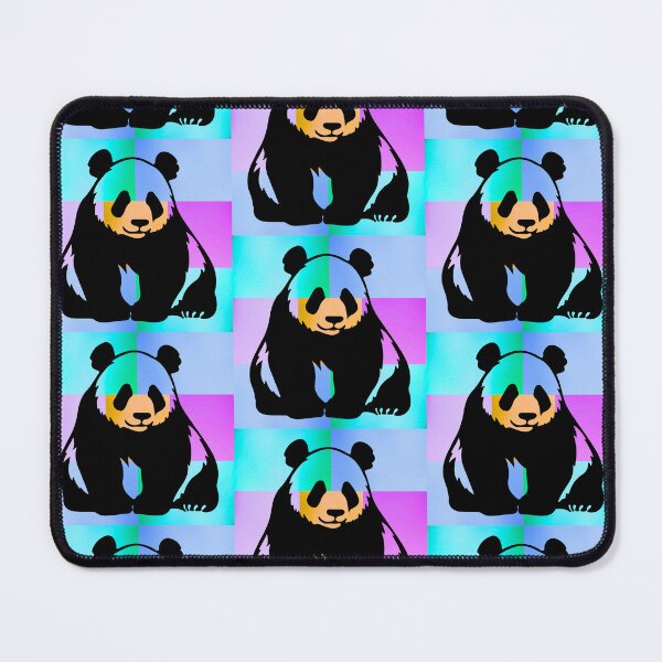 Item preview, Vibrant Panda Silhouette on Colorful Pop Art Panels designed and sold by Fredster1966.