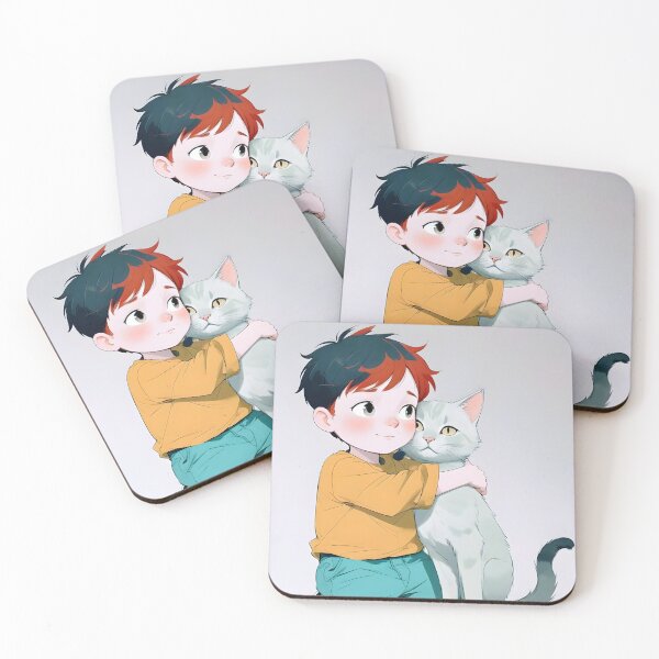 Item preview, Sweet Kid Hugging A Cat designed and sold by JoyPhotoArt.