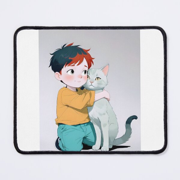 Item preview, Sweet Kid Hugging A Cat designed and sold by JoyPhotoArt.