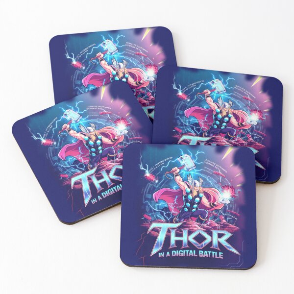 Item preview, "Illustration of Thor in a digital battle" designed and sold by Mahilis.