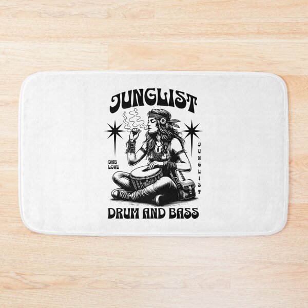 Item preview, JUNGLIST  - DNB Hippie Girl (Black)  designed and sold by Discothreadz.