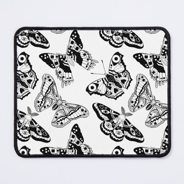 Item preview, Creepy Moth And Butterfly Pattern Black And White designed and sold by Katariina Purru.