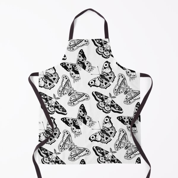 Item preview, Creepy Moth And Butterfly Pattern Black And White designed and sold by Katariina Purru.
