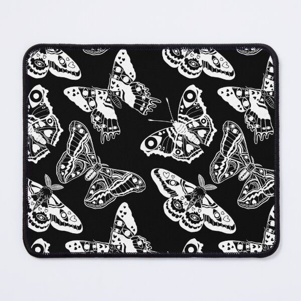 Item preview, Creepy Moth And Butterfly Pattern White And Black designed and sold by Katariina Purru.