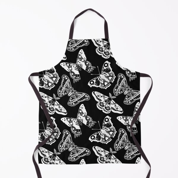 Item preview, Creepy Moth And Butterfly Pattern White And Black designed and sold by Katariina Purru.