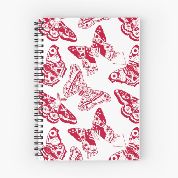 Item preview, Creepy Moth And Butterfly Pattern Red And White designed and sold by Katariina Purru.