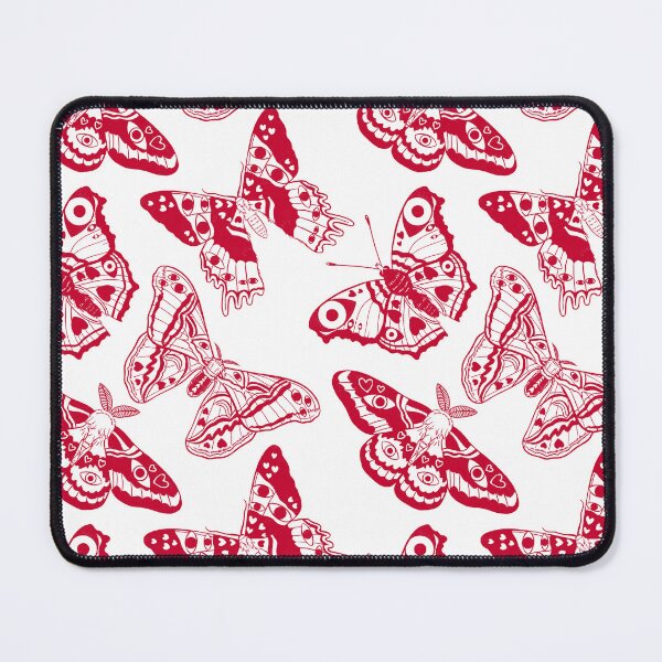 Item preview, Creepy Moth And Butterfly Pattern Red And White designed and sold by Katariina Purru.