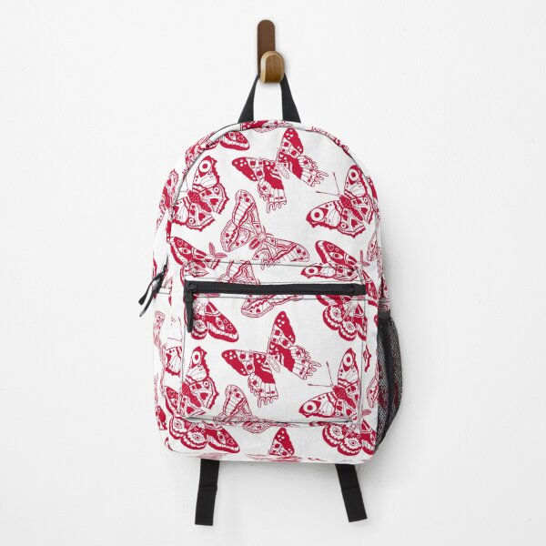 Item preview, Creepy Moth And Butterfly Pattern Red And White designed and sold by Katariina Purru.