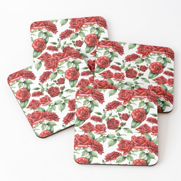 Item preview, Red Roses Pattern White designed and sold by Katariina Purru.