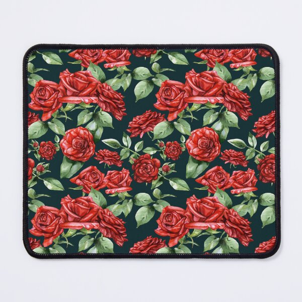 Item preview, Red Roses Pattern Dark Turquoise designed and sold by Katariina Purru.