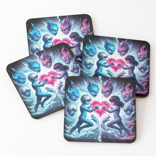Item preview, Ethereal Love: A Dance of Flames and Spirits designed and sold by ZenOfAIarts.