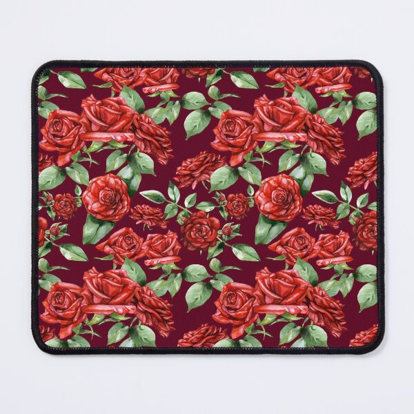 Item preview, Red Roses Pattern Dark Red designed and sold by Katariina Purru.