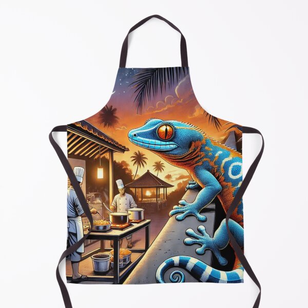 Item preview, Tokay Gecko at Night – Bali Cooking Scene designed and sold by NocturnalNook.