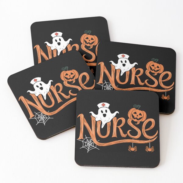 Item preview, Nurse Halloween Cute Ghost and Pumpkin designed and sold by Quirky Shirts.