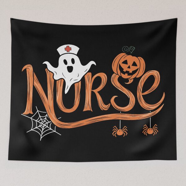 Item preview, Nurse Halloween Cute Ghost and Pumpkin designed and sold by Quirky Shirts.