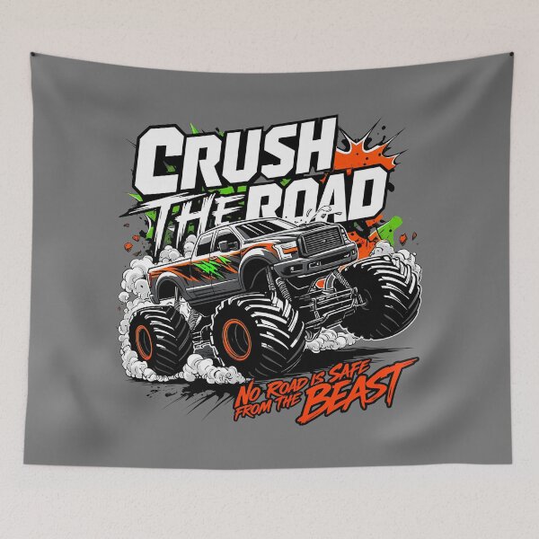 Item preview, Monster Truck Crushing the Road – Asphalt Dominator designed and sold by BNCH44.