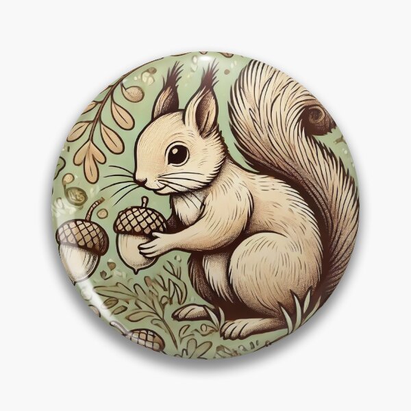 Item preview, Whimsical Squirrel Gathering Acorns designed and sold by WildlifeWhimsy.