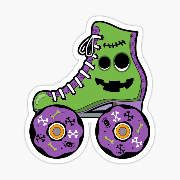 Item preview, Frankenstein Face Halloween Donut Skate designed and sold by BunkeyGirl.