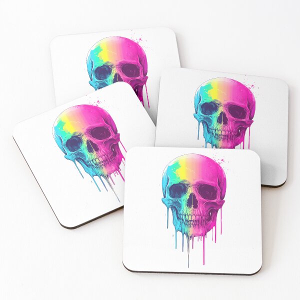 Item preview, Neon Drip Skull Surreal Colorful Art designed and sold by PixelReverb.