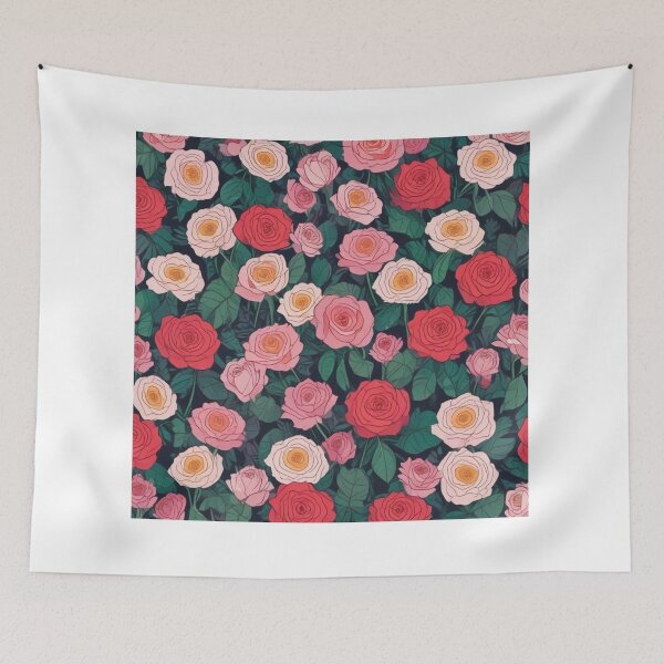 Item preview, Red Pink White Roses Garden Design SolaAndSoli designed and sold by SolaAndSoli.