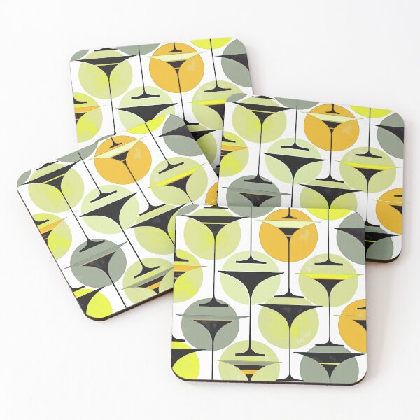 Item preview, Atomic Fifties Inspired Martinis In Grey, Lime, Cream, And Yellow designed and sold by taiche.