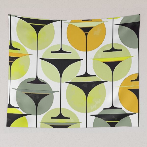 Item preview, Atomic Fifties Inspired Martinis In Grey, Lime, Cream, And Yellow designed and sold by taiche.