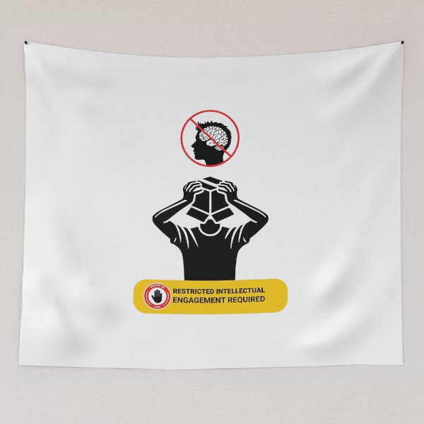 Item preview, Restricted Intellectual Engagement - Satirical Warning Art by Kartick Dutta designed and sold by KARTICK DUTTA.