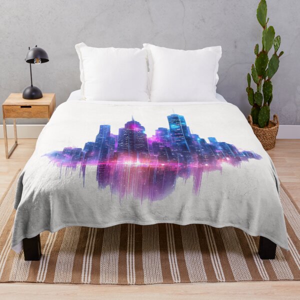 Item preview, Neon Cityscape Futuristic Glowing Skyline designed and sold by PixelReverb.