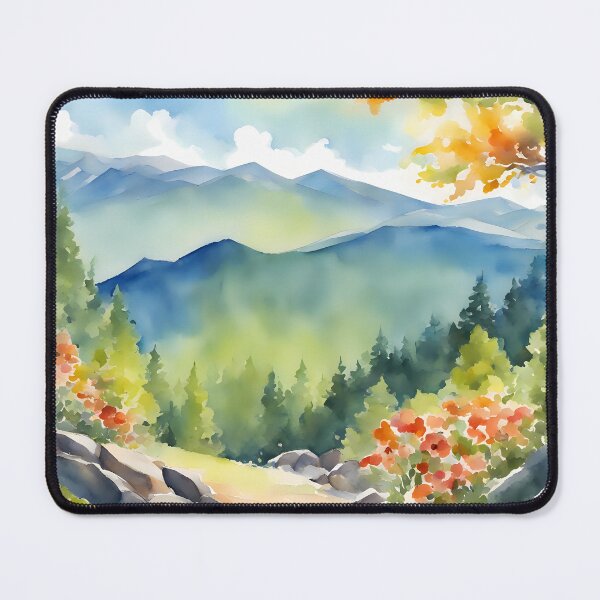 Item preview, Watercolor Mountain in Spring Bloom designed and sold by CalmnessbyChoice.
