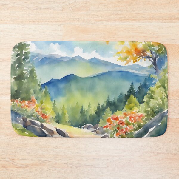 Item preview, Watercolor Mountain in Spring Bloom  designed and sold by CalmnessbyChoice.