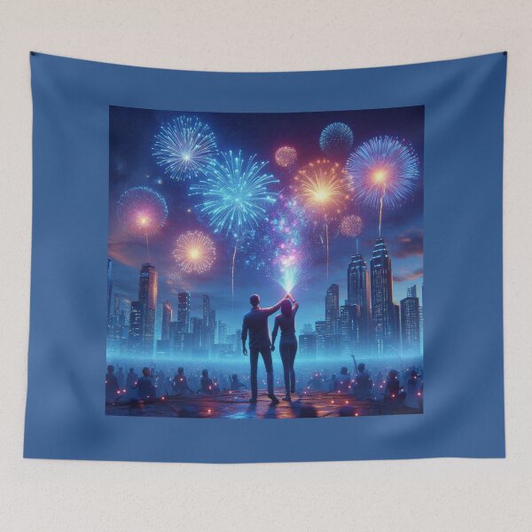 Item preview, Enchanting Couple Staring Night Enjoying the Fireworks designed and sold by choder61.