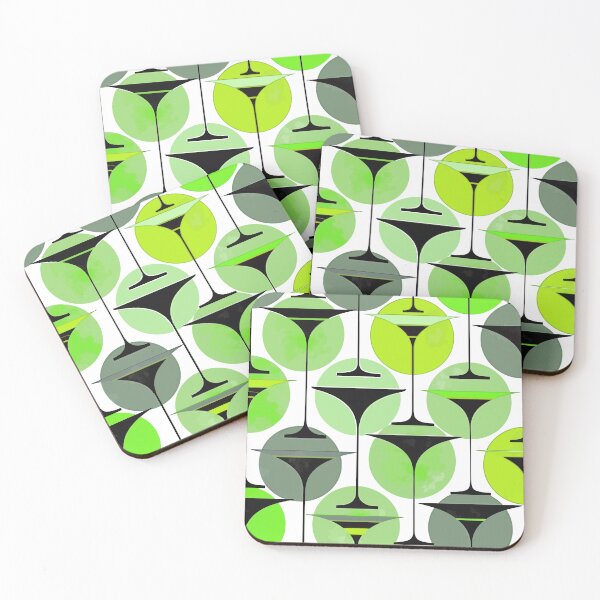 Item preview, Atomic Fifties Inspired Martinis In Grey, Lime, Green And Yellow designed and sold by taiche.