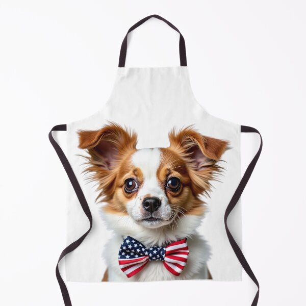 Item preview, Funny cool Papillon dog wearing a USA flag bow tie designed and sold by LazyOwlStore.
