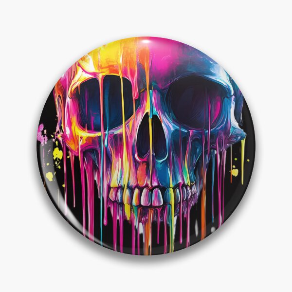 Item preview, Dripping Neon Skull Surreal Color Explosion designed and sold by PixelReverb.