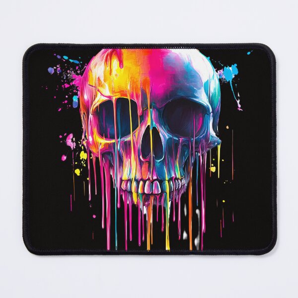Item preview, Dripping Neon Skull Surreal Color Explosion designed and sold by PixelReverb.