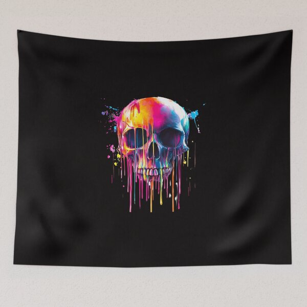 Item preview, Dripping Neon Skull Surreal Color Explosion designed and sold by PixelReverb.