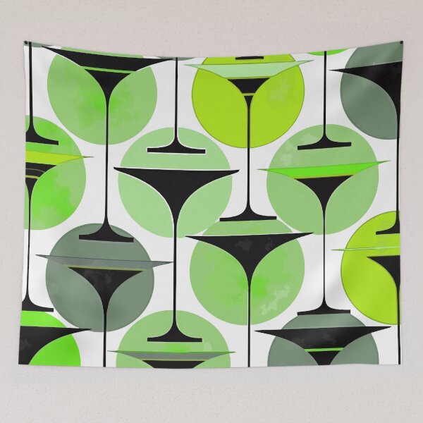 Item preview, Atomic Fifties Inspired Martinis In Grey, Aqua Green And Lime designed and sold by taiche.